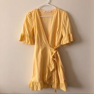 Mini wrap dress with ruffles